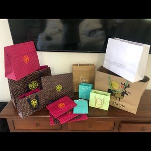 Tiffany Louboutin Tory Choo shopping bags